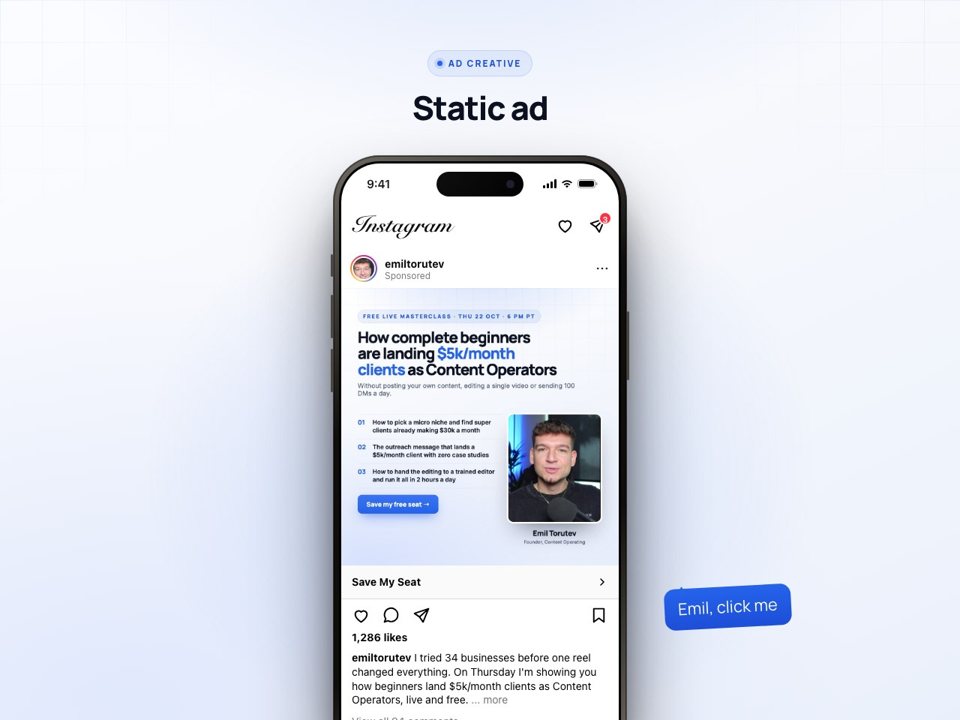 Static ad preview